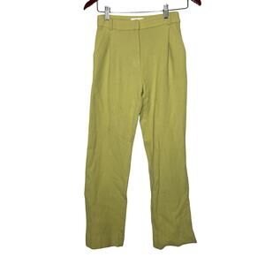 Stine Goya lime green muslin high rise wide leg pants sz XS